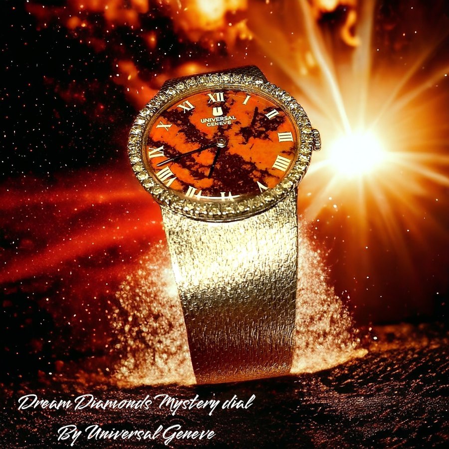 Vintage Dream Diamonds Landing Jupiter by Universal Geneve Herrklocka 1975