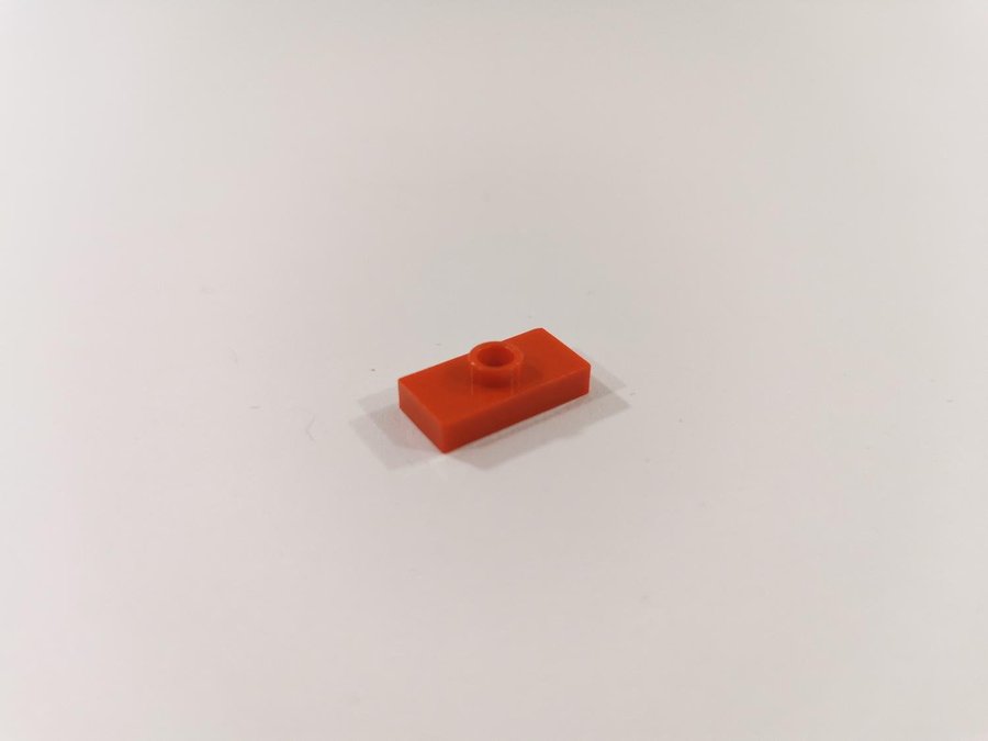 Lego - 1x2 - platt - plate - modifierad - part 3794a - röd