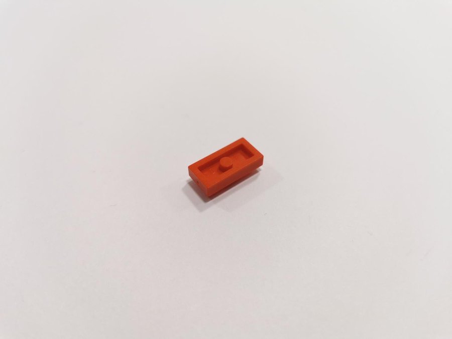 Lego - 1x2 - platt - plate - modifierad - part 3794a - röd