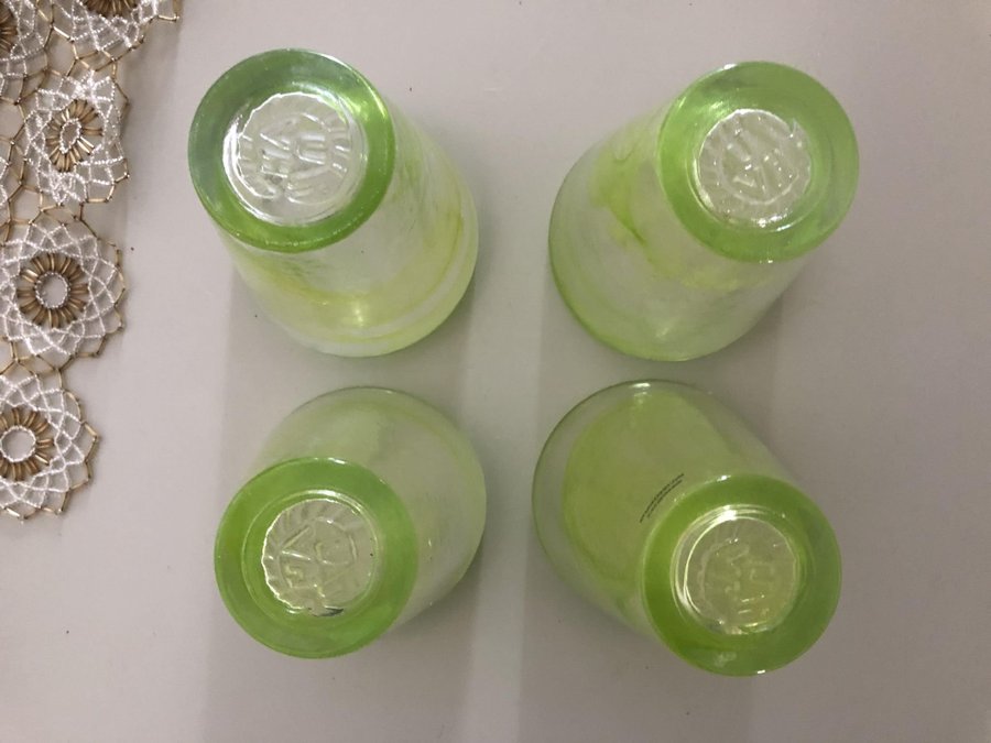 4 Mine glas tumblers mintgröna Ulrica Hydman Vallien Kosta Boda