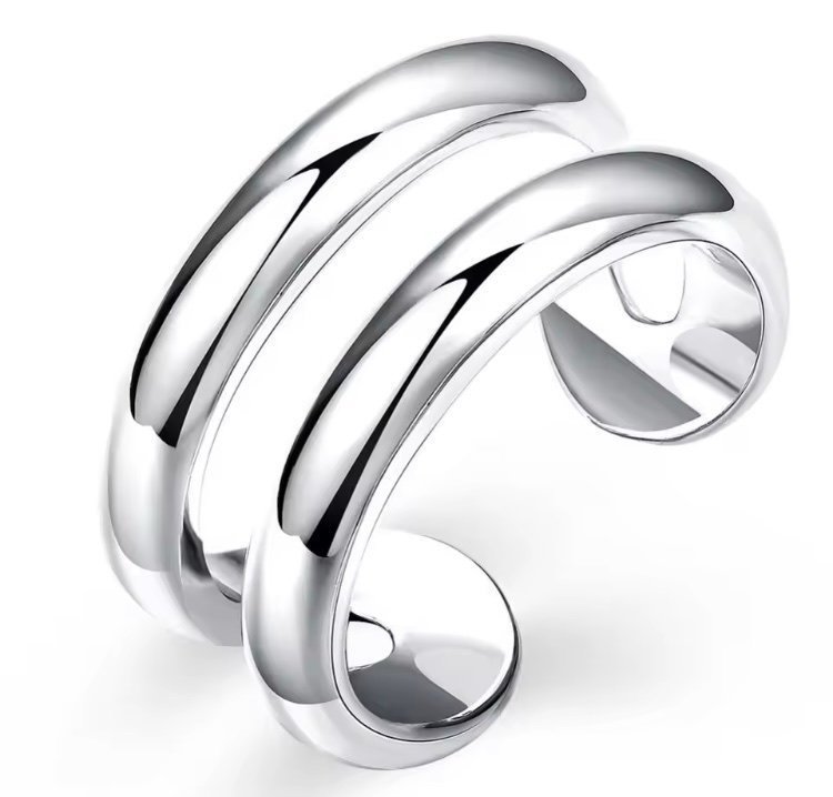 Vacker 925 Silver Ring - Justerbar -