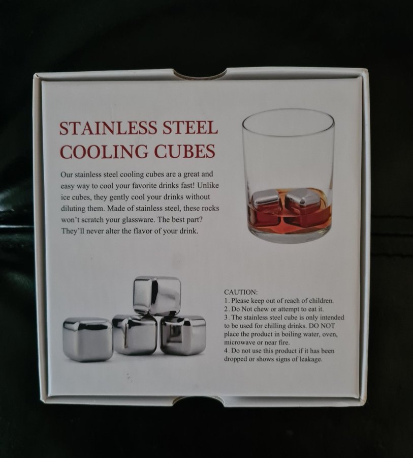 COOLING CUBES, stainless steel. Nyskick och i originalkartong