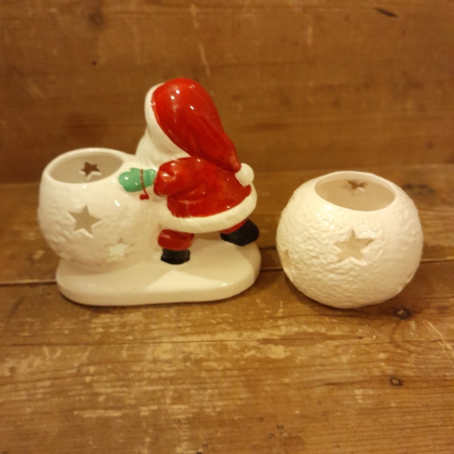 Jultomte ljuslykta med Snöboll + Ljuslykta Snöboll