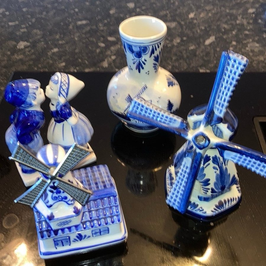 Delft blå porslin souvenir set