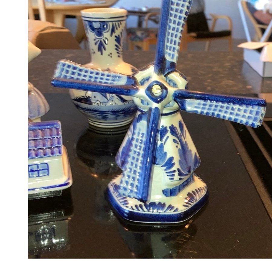 Delft blå porslin souvenir set