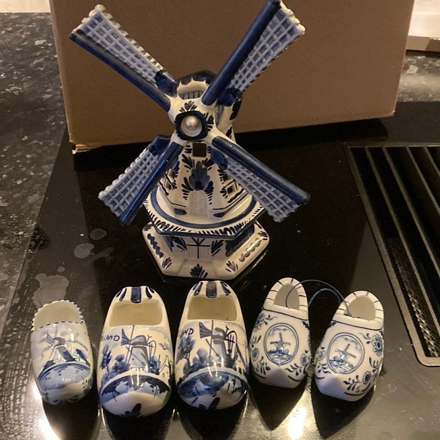 Delft blå porslin souvenir set