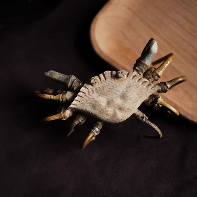 Handcrafted Bamboo Crab Figurine