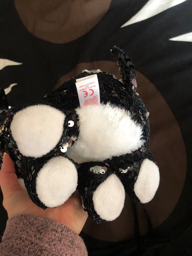 Ty Portia Bostonterrier gosedjur hund med paljetter 29 cm samlarobjekt