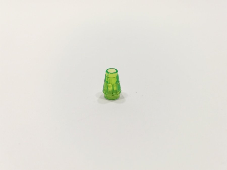 Lego - transparent - 1x1 - konad - part 4589 - grön (trans light green)