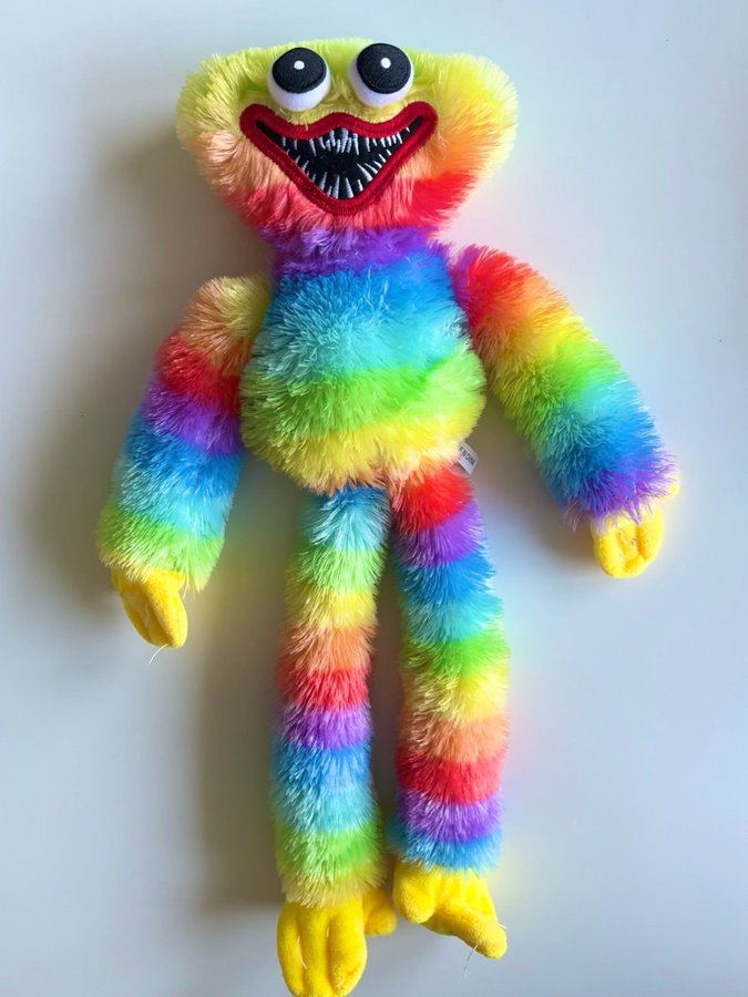 Tandig Huggy Wuggy gosedjur mjukisdjur plush regnbåge rainbow