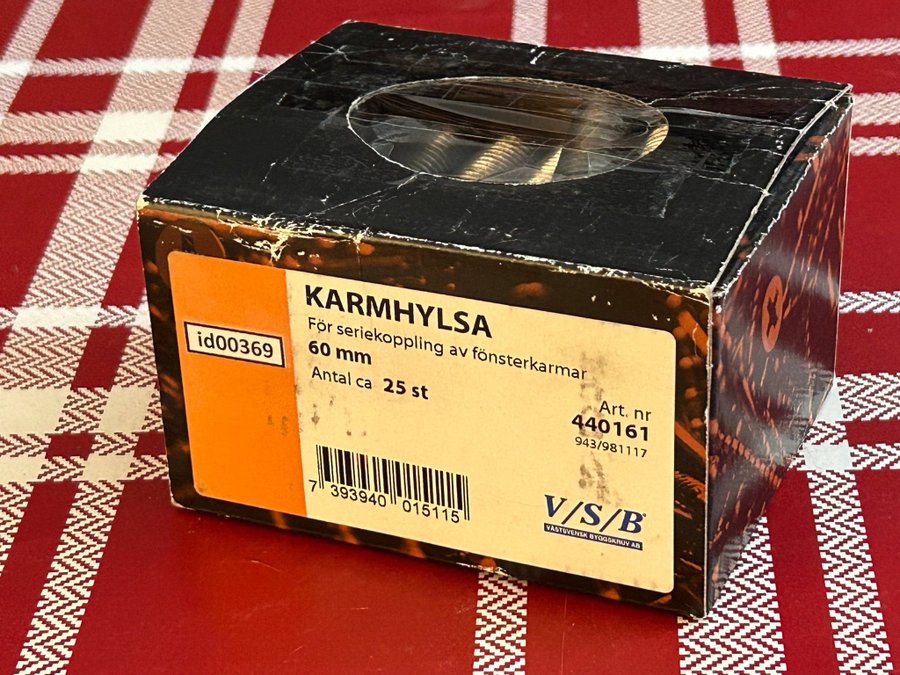 Karmhylsa (id00369) VSB 60 mm för seriekoppling av fönsterkarmar 25 stycken