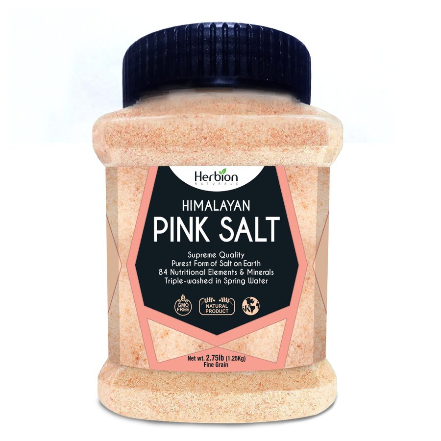 Herbion Himalayan Pink Salt - 1,25 kg burk - finkornigt - GMO-fritt