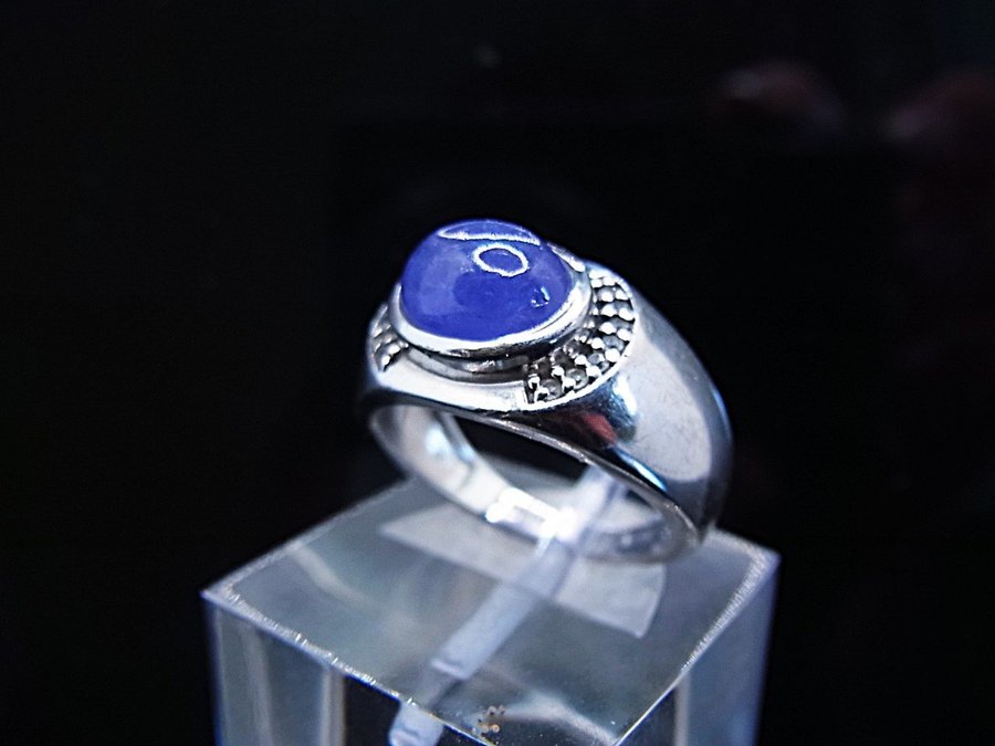 DESIGNER TANZANITRING SILVER signerad. RING HARRY IVENS.