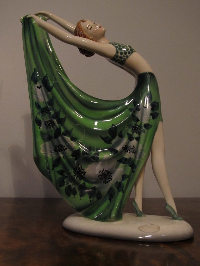 Goldscheider Wien Art Deco Dancer 'Beauty' skulptur by Stephan Dakon 30-talet