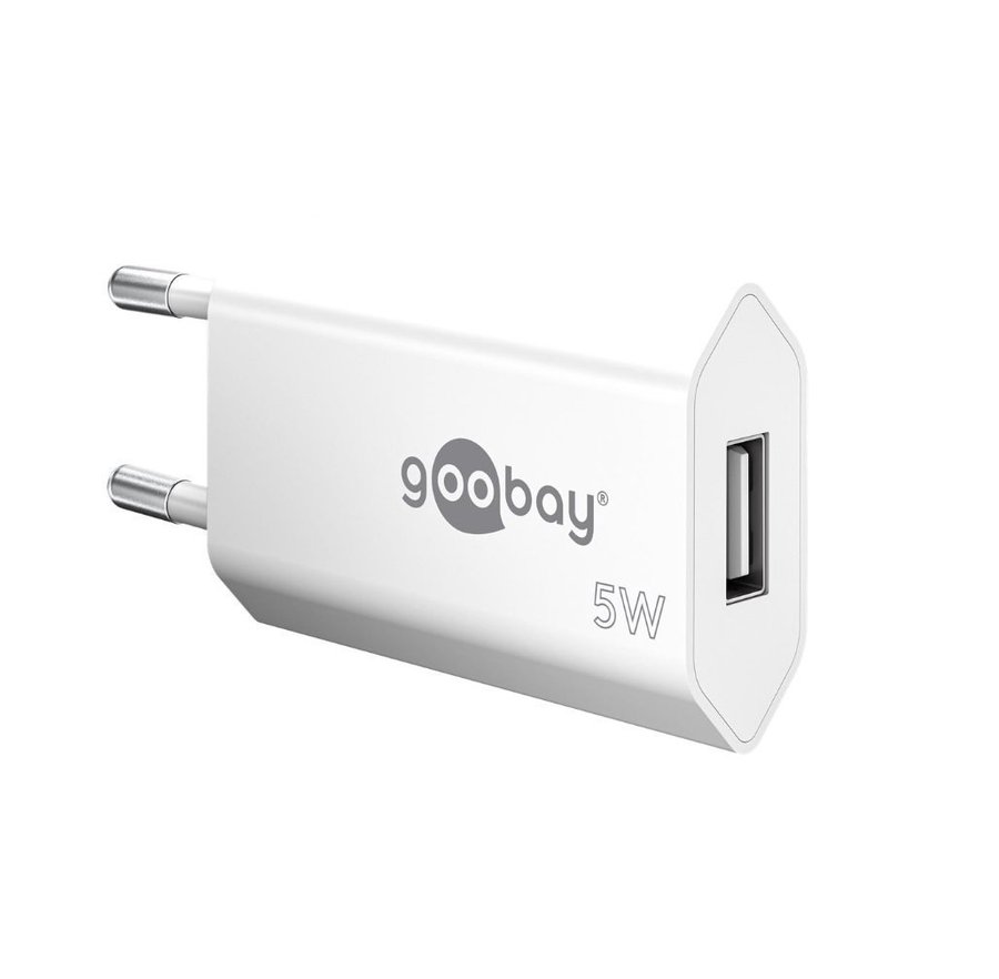 Goobay Flach1A Compact Slim Power Charger USB 20 | 5W | Power Adapter USB-A