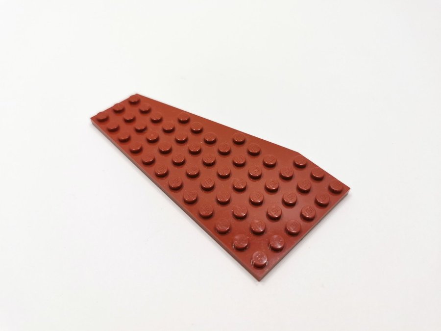 Lego - wedge - vinge - plate - höger - 12x6 - part 30356 - vinröd (dark red)