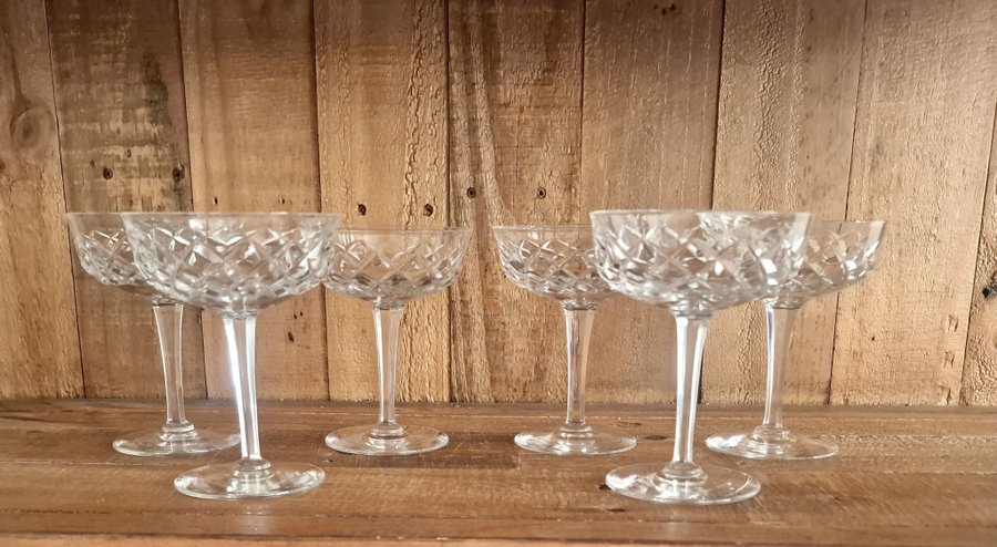 Kristallglas CHAMPAGNEGLAS6 st Bror Kosta Boda retro vintage