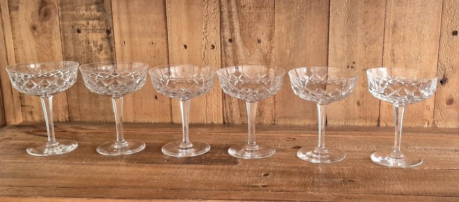 Kristallglas CHAMPAGNEGLAS6 st Bror Kosta Boda retro vintage