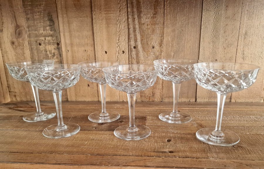 Kristallglas CHAMPAGNEGLAS6 st Bror Kosta Boda retro vintage