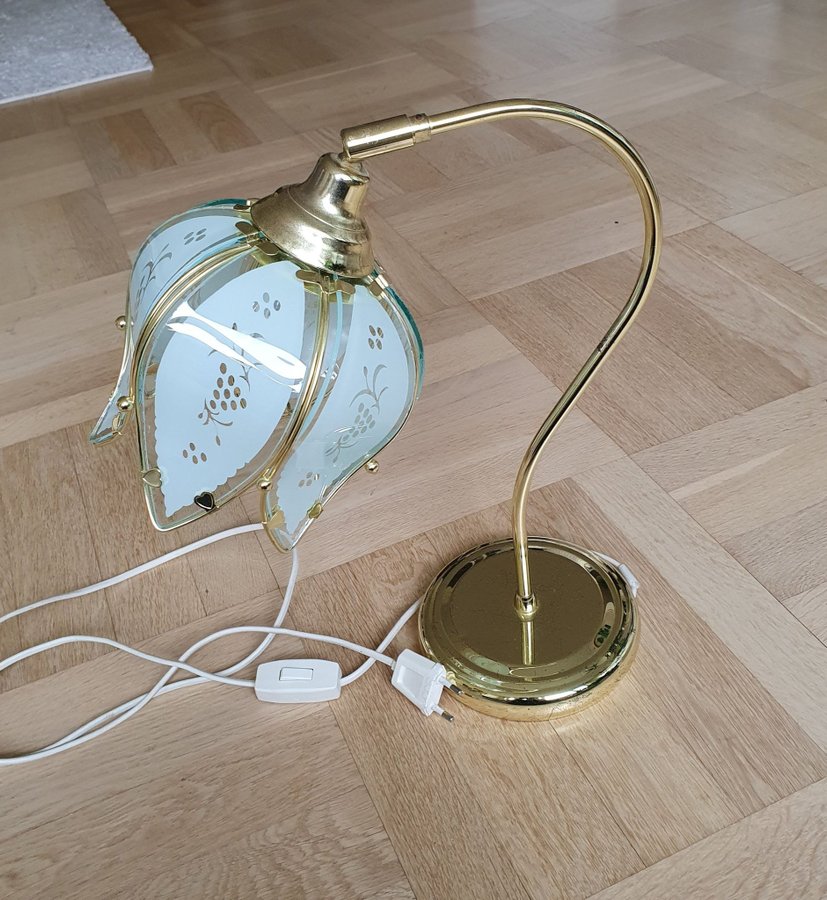 Bordslampa lampa tulpan glas lotuslampa tulpanlampa liljekonvaljlampa svanhals