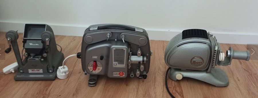 Vintage Movie Projector and Slide Projector. Set of 3.