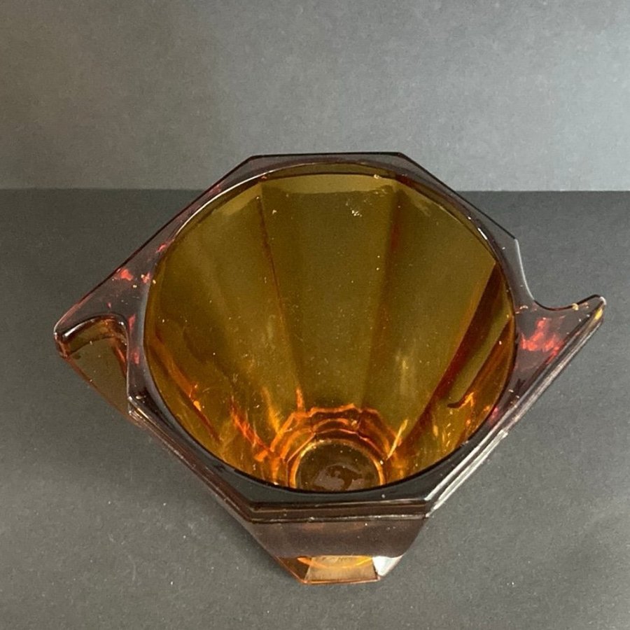 Amber Art Deco Glasvas