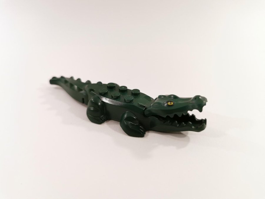 Lego - djur - krokodil - alligator - mörkgrön