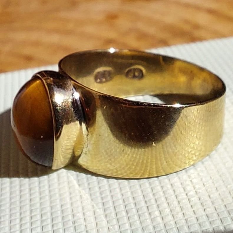 333er Gelbgold Ring mit Tigerauge