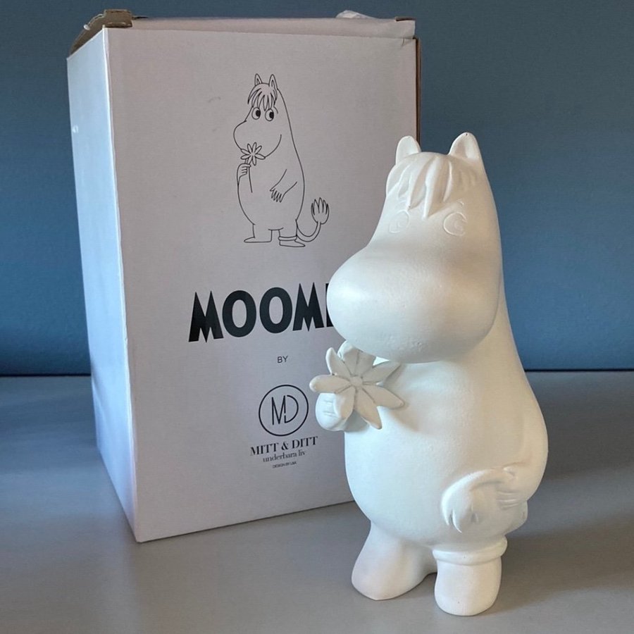 Moomin figur i lergods, Mitt  Ditt. Oanvänd.