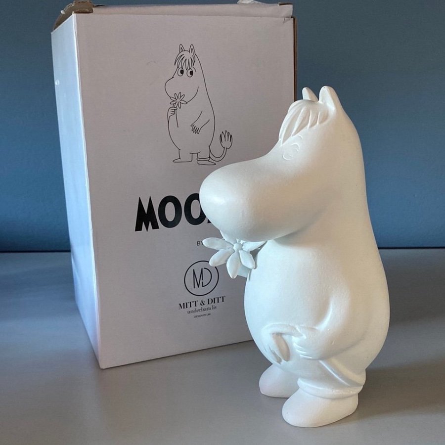 Moomin figur i lergods, Mitt  Ditt. Oanvänd.