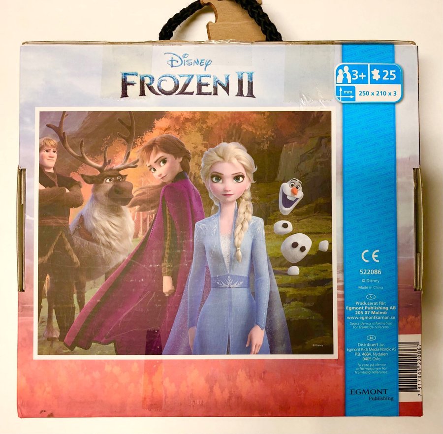 Två Frozen pussel och ett memo spel, Disney