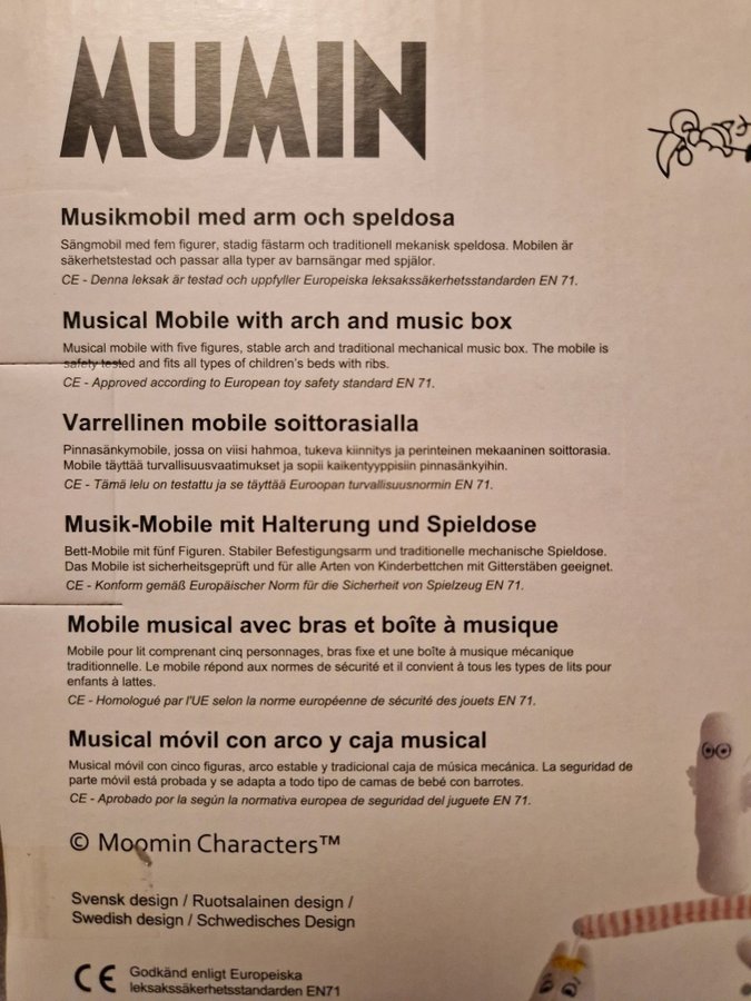 Mumin musikmobil sängmobil mobil bebis baby speldosa mobilarm Rätt Start