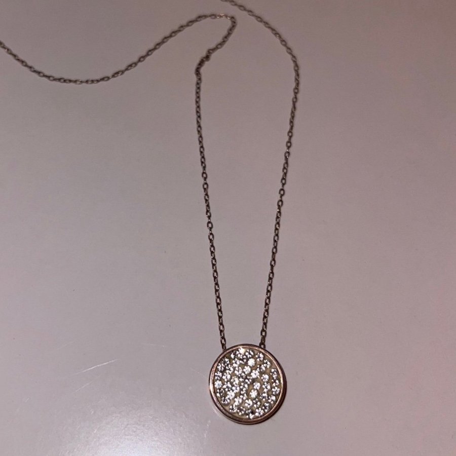 Äkta silver halsband i färgen rosé