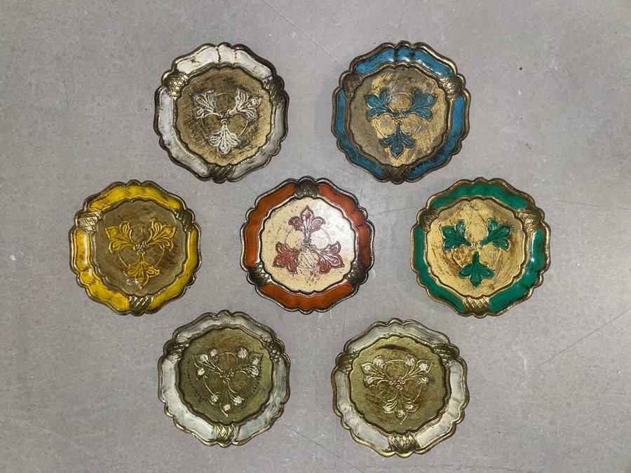 Italienska Vintage florentine coasters från 1900 talet