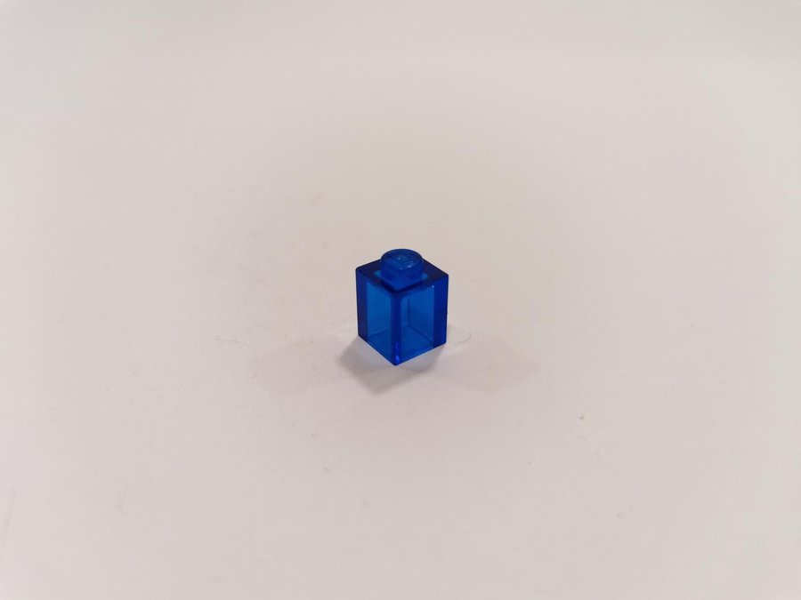 Lego - brick - transparent - 1x1 - part 3005 - blå (trans dark blue)