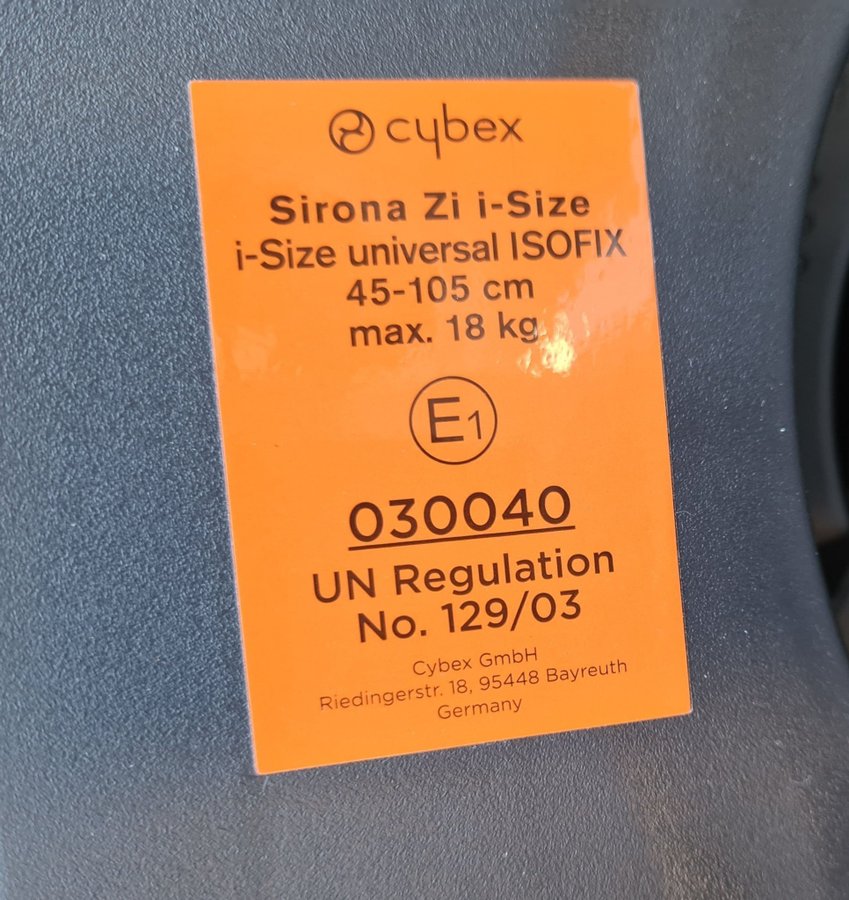 Bilbarnstol Cybex Sirona Zi i-Size Isofix barnstol