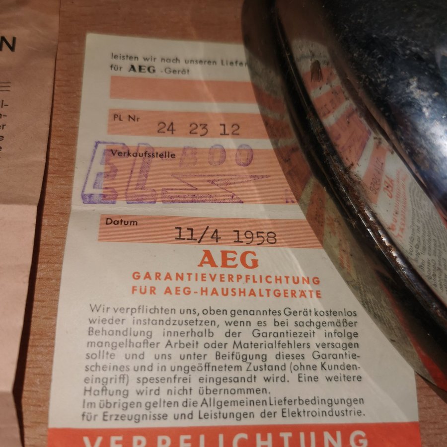 Antik AEG Resebügeleisen Resestrykjärn 1958