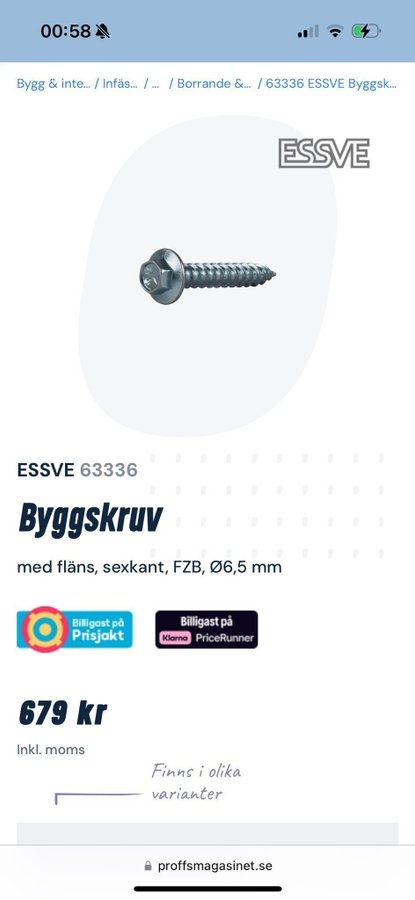 ESSVE Byggskruv 6,5x38 200st