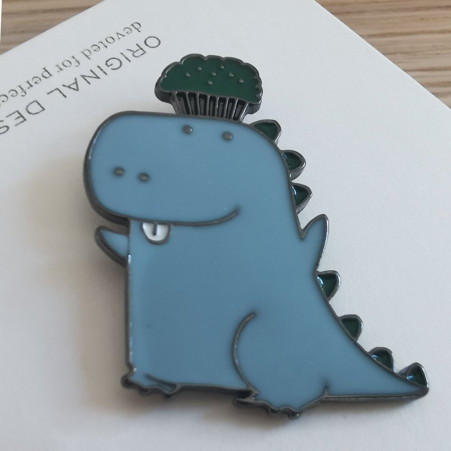 Söt dinosaurie-brosch, dinosaur, Dinosaurie pin