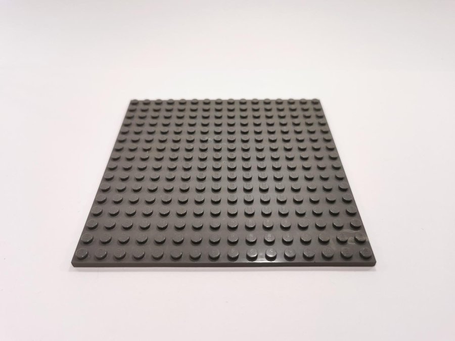 Lego - platta - plate - hög botten - 16x16 - part 91405 - mörkgrå (bluish)