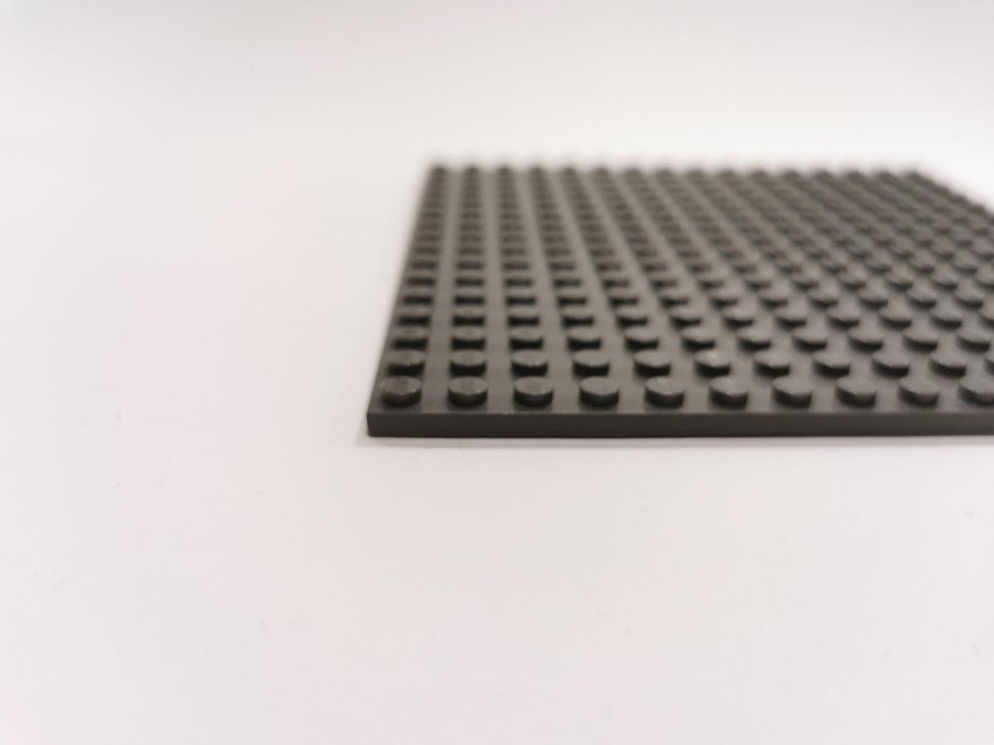 Lego - platta - plate - hög botten - 16x16 - part 91405 - mörkgrå (bluish)