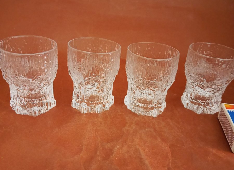 Fyra snapsglas ”Aslak” Tapio Wirkkala, Iittala