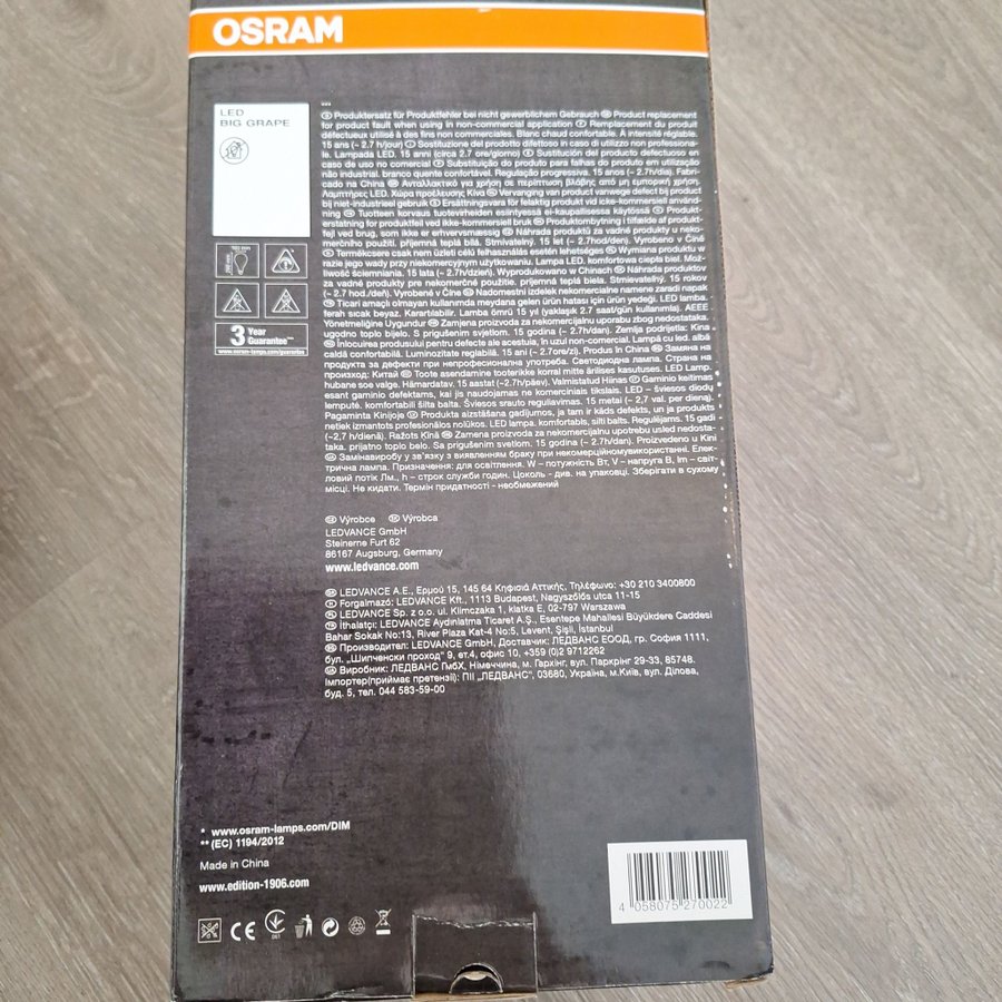 OSRAM Vintage 1906 LED Big Grape 5 Watt E27