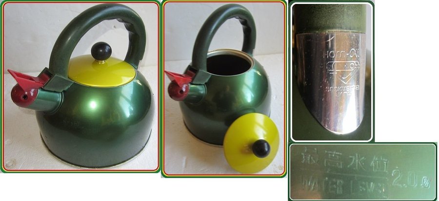 Rare Find!HOM-XU memphis style teapot cook wessel JAPAN-Design: Yoshiharu Fuwa