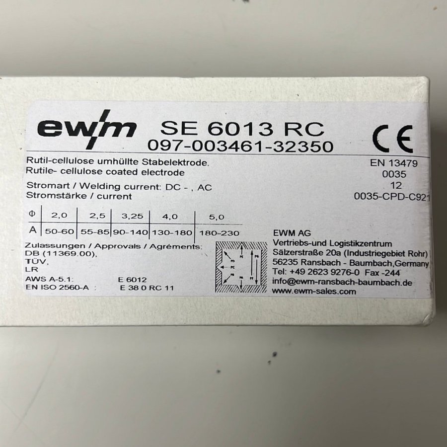 1kg svetselektrod 3,25mm EWM SE 6013 RC