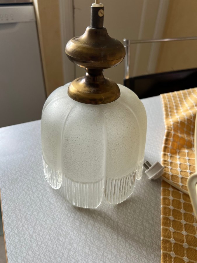 Hänglampa med frostat glas Murano Italien retro vintage