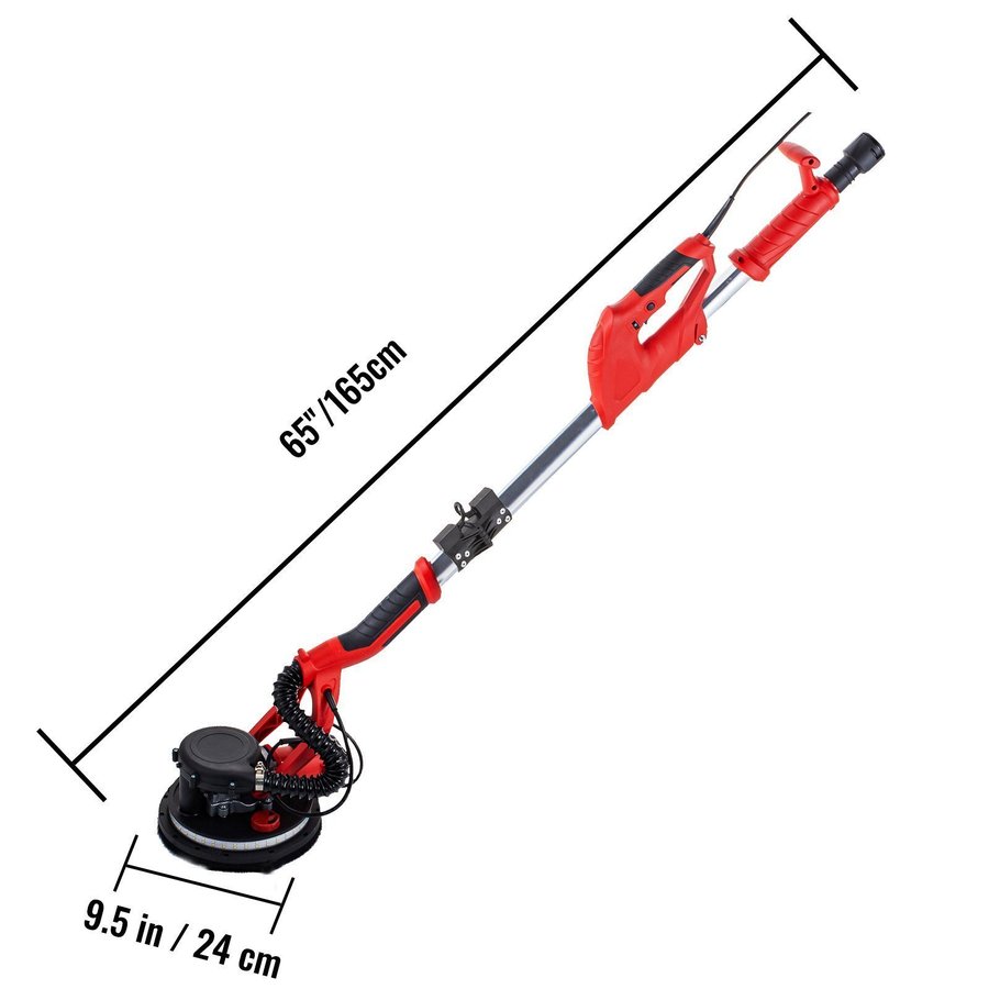Elektrisk Gipsslipmaskin 750W med Teleskophandtag och LED-belysning