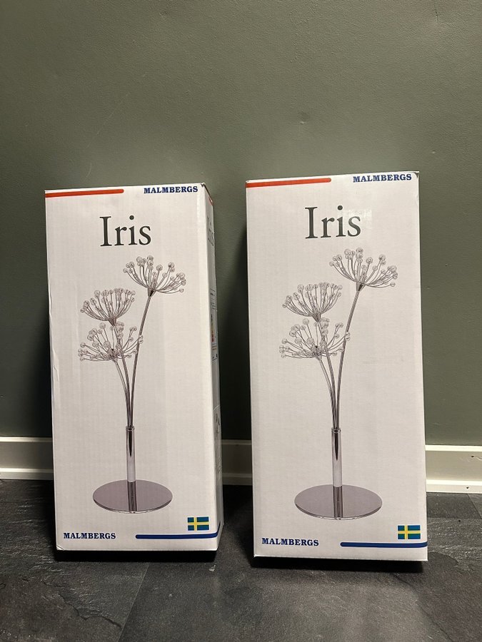 2 st Nya MALMBERGS Bordslampa IRIS Krom