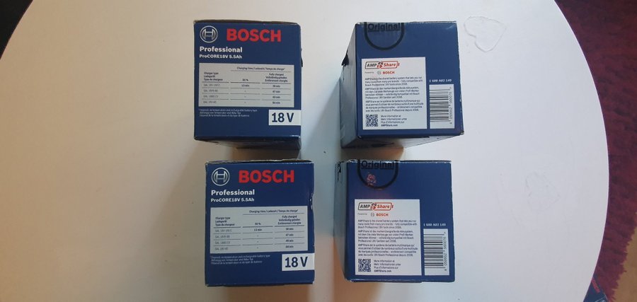 4 st Bosch 18V 5.5Ah Batterier