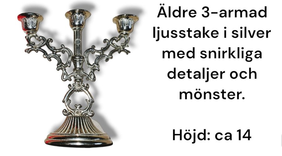 3st ljustakar 3st samnt Vintage silver mässing ljustakar